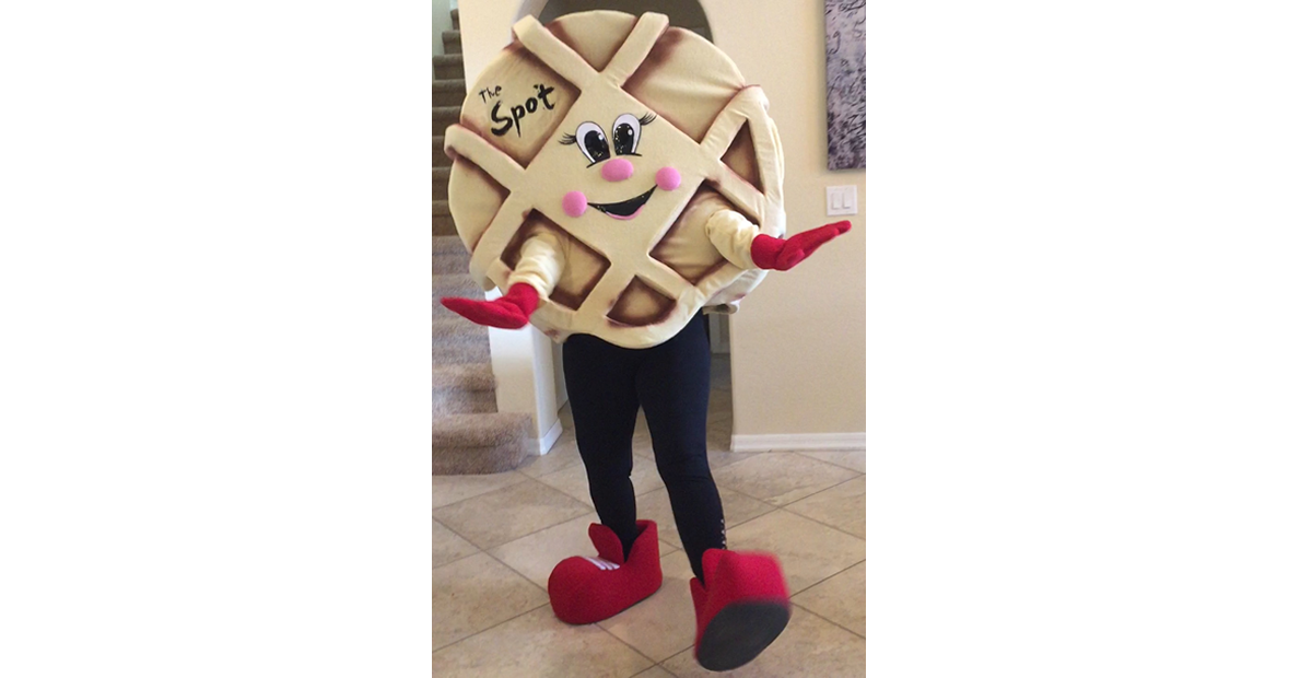 the spot waffle mascot